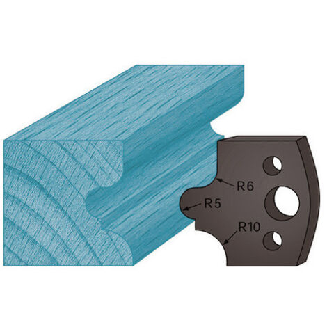 Diamwood Jeu de 2 contre-fers profilés Ht. 38 x 4 mm congé à gorge A12 pour porte-outils de toupie - 38 mm - 38, 4, 4, 24 mm - Acier - Utilisation professionnelle (1/2)