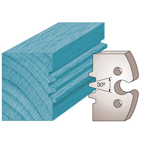 Diamwood Jeu de 2 fers profilés Ht. 50 x 5,5 mm double trapèze M246 pour porte-outils de toupie - Dimensions compatibles 24 mm - Épaisseur 5,5 mm - Acier SP - Haute qualité professionnelle (1/2)