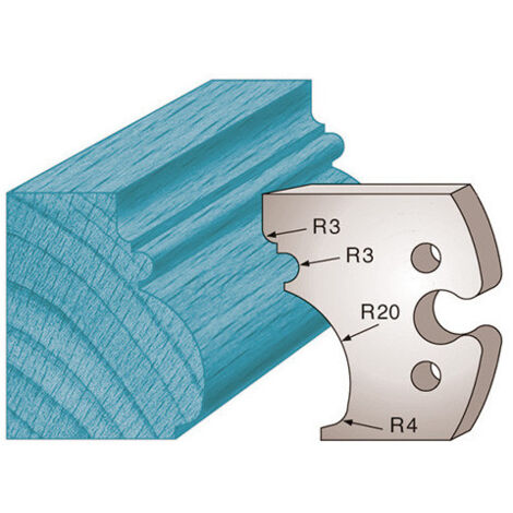 Diamwood Jeu de 2 fers profilés Ht. 50 x 5,5 mm moulure Régence M243 - 50 mm - 50 mm, 5,5 mm - 5,5 mm - Acier SP - Compatibilité porte-outils hauteur 50 (1/2)