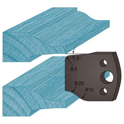 Diamwood Jeu de 2 Contre-Fers Profilés Ht. 38 x 4 mm Plate-Bande A100 - Pour Porte-Outils de Toupie - Acier Haute Qualité - Entraxe 24 mm - Usage Professionnel - Compatible avec CMT, LEMAN, KITY et Au (1/2)