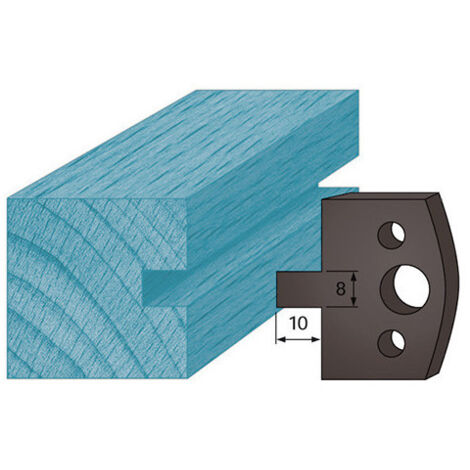 Diamwood Jeu de 2 Contre-Fers Profilés en Acier Ht. 38 x 4 mm Rainure 8 mm A94 pour Porte-Outils de Toupie - Épaisseur 4 mm - Compatibilité avec la plupart des modèles (1/2)