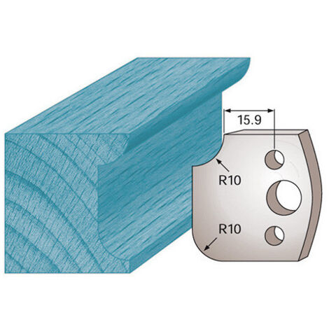 Diamwood Jeu de 2 fers profilés Ht. 40 x 4 mm en Acier SP - Congé et quart de rond M175 - Rayon 10 mm - Compatible avec porte-outils de toupie - Qualité suisse