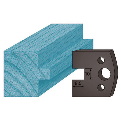Diamwood Jeu de 2 Contre-fers Profilés Acier Ht. 38 x 4 mm Languette 10 mm - Épaisseur 4 mm - Entraxe 24 mm - Compatible avec Porte-outils de Toupie (1/2)
