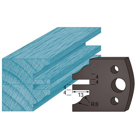 Diamwood Jeu de 2 Contre-fers Profilés Acier Haute Qualité - Ht. 38 x 4 mm - Dimensions (38 mm, 4 mm) - Épaisseur 4 mm - Denture A97 - Pour Porte-outils de Toupie (1/2)