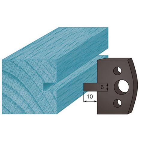 Diamwood Jeu de 2 Contre-fers Profilés en acier de haute qualité pour porte-outils de toupie - Ht. 38 x 4 mm - 6 mm rainure - Épaisseur 4 mm - Compatible avec divers modèles (1/2)