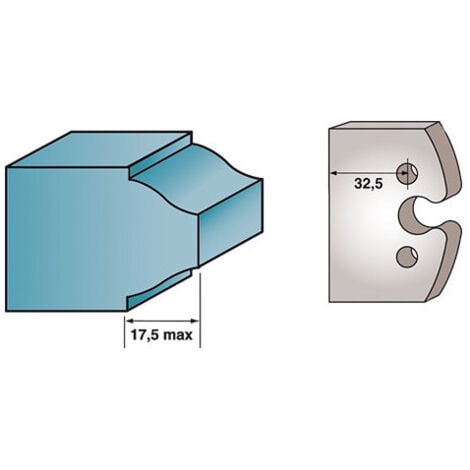 Diamwood Jeu De 2 Fers Profilés Ht. 40 X 4 Mm Quart De Rond Double M40 Pour Porte Outils De Toupie Diamwood Platinum 76214625