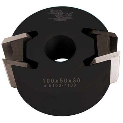 Diamwood Porte-outils de toupie à profiler avec contre-fers - Diamètre 100 mm, Alésage 30 mm et Hauteur 50 mm - Épaisseur 5,5 mm - Z 2 - Fers en acier M200 inclus - Haute qualité