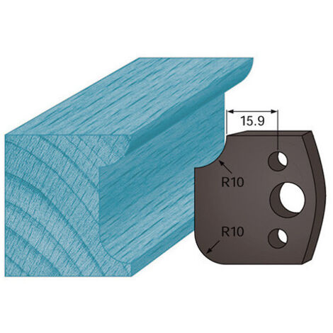 Diamwood Jeu de 2 contre-fers profilés de Ht. 38 x 4 mm en Acier - Pour Porte-outils de Toupie - Rayon 10 mm - Épaisseur 4 mm - Convient à CMT, LEMAN, HOLZMANN et Plus (1/2)