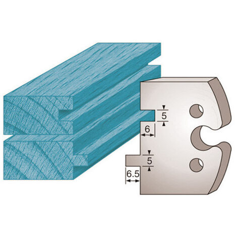 Diamwood Jeu de 2 Fers Profilés Ht. 50 x 5,5 mm Languette / Rainure 5 mm M201 - Épaisseur 5,5 mm - Acier SP - Pour Porte-Outils de Toupie - Haute Qualité - Compatible CMT, LEMAN, HOLZMANN (1/2)