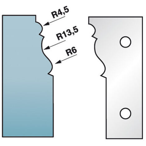 Diamwood Jeu de 2 fers profilés Ht. 90 x 5,5 mm corniche N°1 M590.301 pour porte-outils de toupie - Acier SP - 90 mm hauteur - Epaisseur 5,5 mm - Idéal pour toupie professionnelle (1/2)