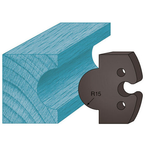 Diamwood Jeu de 2 Contre-fers Profilés en Acier - Ht. 48 x 5,3 mm - Entraxe 24 mm - Compatible avec Porte-outils de Toupie - Usage Professionnel (1/2)