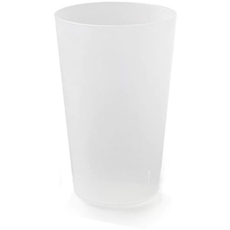 Lot de 100 Verres Gobelets PINTE 60 cl (50 utile), Réutilisable et Recyclable en Polypropylène sans BPA - Translucide - D-Work