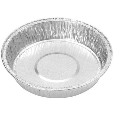 D-Work Tourtières en Aluminium 200 ml - 100 pièces - D. 138 x H. 21 mm - Pratiques, résistantes et jetables pour cuisson et congélation (1/4)