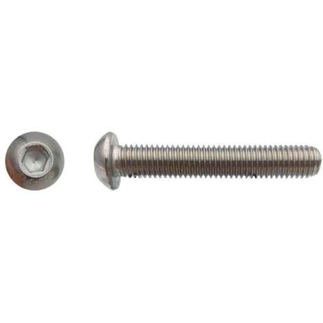 Vis à Tête Bombée (BHC) Inox A2 - 6 Pans Hexagonale - M8 X 20mm - Lot De 5 Pièces - Neuf