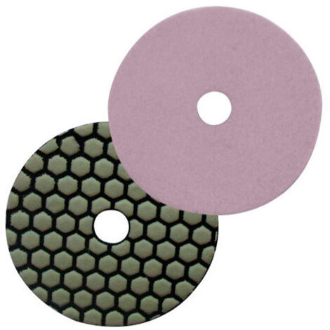 Pad de polissage diamanté à sec auto-agrippant D.125 mm x Gr. 3000 - Granit, marbre, pierre naturelle - Diamwood (1/2)