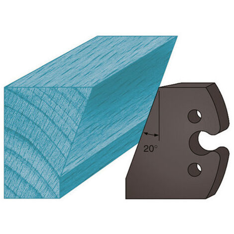 Jeu de 2 contre-fers profilés Ht. 48 x 5,3 mm chanfrein 30° A230 pour porte-outils de toupie - Diamwood (1/2)