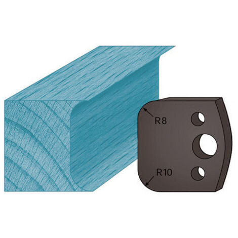 Jeu de 2 contre-fers profilés Ht. 38 x 4 mm double congé A03 pour porte-outils de toupie - Diamwood (1/2)