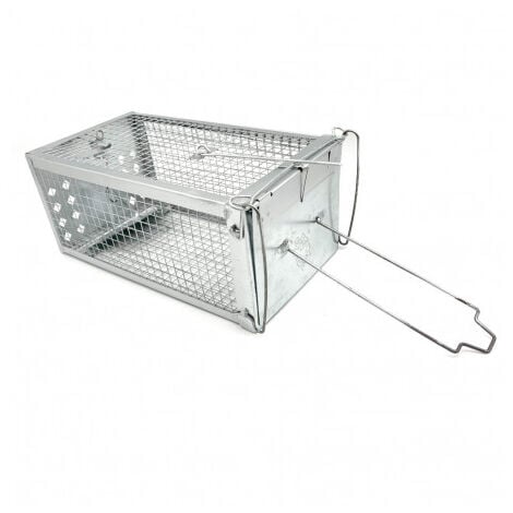 Animood Piège à Souris, Rats, Mulots et Rongeurs - Cage de Capture Réutilisable 27 x 14 x 11,5 cm en Acier Galvanisé - Piège Efficace pour Contrôle des Nuisibles et Piégeage Sécurisé