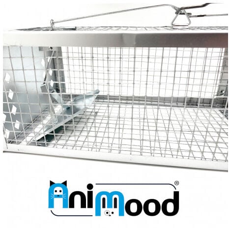 Animood Piège à Souris, Rats, Mulots et Rongeurs - Cage de Capture Réutilisable 27 x 14 x 11,5 cm en Acier Galvanisé - Piège Efficace pour Contrôle des Nuisibles et Piégeage Sécurisé