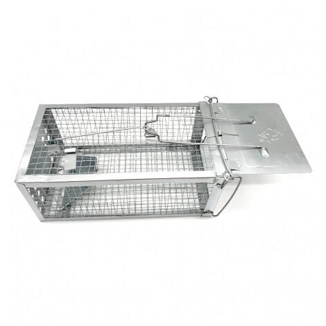 Animood Piège à Souris, Rats, Mulots et Rongeurs - Cage de Capture Réutilisable 27 x 14 x 11,5 cm en Acier Galvanisé - Piège Efficace pour Contrôle des Nuisibles et Piégeage Sécurisé