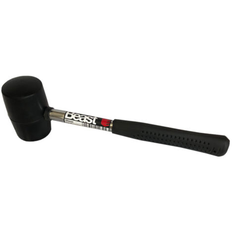 Maillet en caoutchouc D. 50 mm 480g – Manche acier ergonomique – Frappe bombée pour résultats précis – Outil professionnel – Beast