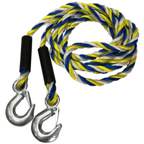 Corde de Remorquage Tressée à Crochets L. 3,9 m x D. 12 mm - 3000 kg - Précision et fiabilité - Beast
