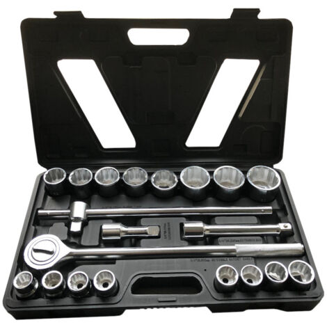 Beast Coffret 20 pièces avec Douilles 12 Pans 3/4" de 19 à 50 mm avec Cliquet Réversible Spécial Poids Lourd - Valise Anti-Chocs Pratique pour Transport (1/5)