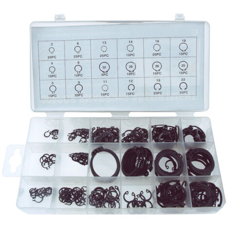 Coffret 300 Pcs Circlips D. 2 à 32 mm - Fixation Intérieure et Extérieure - Usage Professionnel - Beast (1/2)