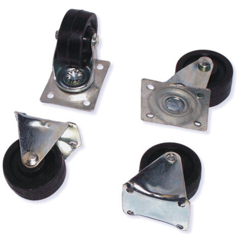 4 Roues Caoutchouc - Métal D. 40 mm dont 2 Fixes, 2 Pivotantes Charge max. 70 kg - 598140 - Beast (1/3)
