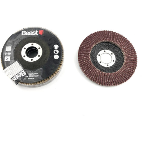 3 Disques Lamelles Plat D. 115 x Al. 22,23 mm - Gr 40 Corindon pour Bois - Métal - Qualité supérieure - Beast (1/5)