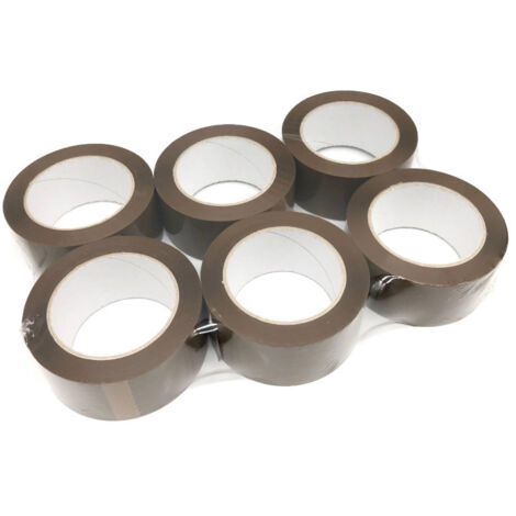Ruban adhésif PP Havane 48 mm (ép. 25) x L. 66 mètres par 6 rouleaux "spécial emballage et déménagement" - D-Work (1/5)