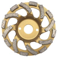 Diamwood Plateau de Surfaçage Diamanté Hautes Performances - D. 125 mm - Al. 22,23 mm - Ht. 6 mm - 16 Segments - Utilisation pour Béton et Granite