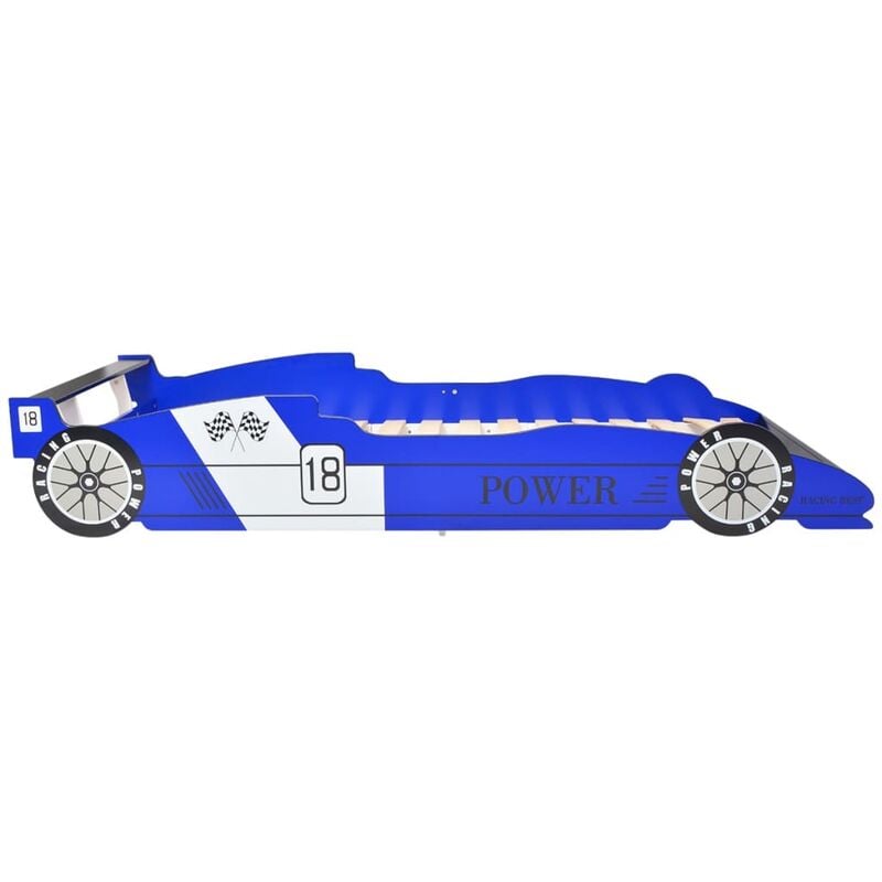 Letto Bambini Auto da Corsa 90x200 cm Blu