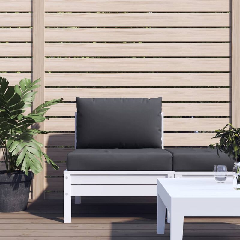 Set Divani da Giardino 15 pz su Pallet Bianco Sabbia