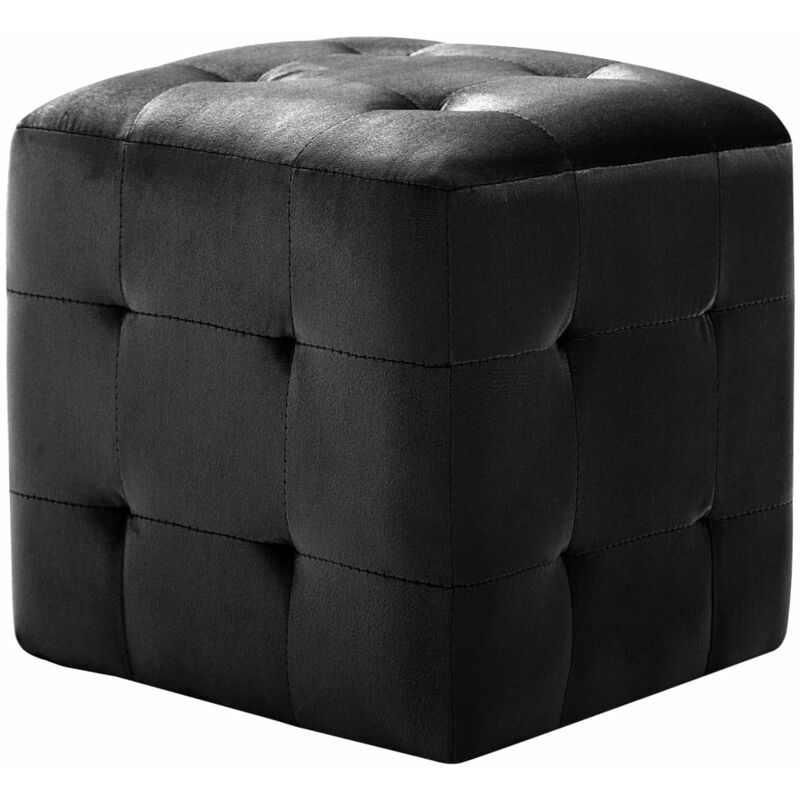 Comodini 2 pz Nero 30x30x30 cm in Tessuto Vellutato