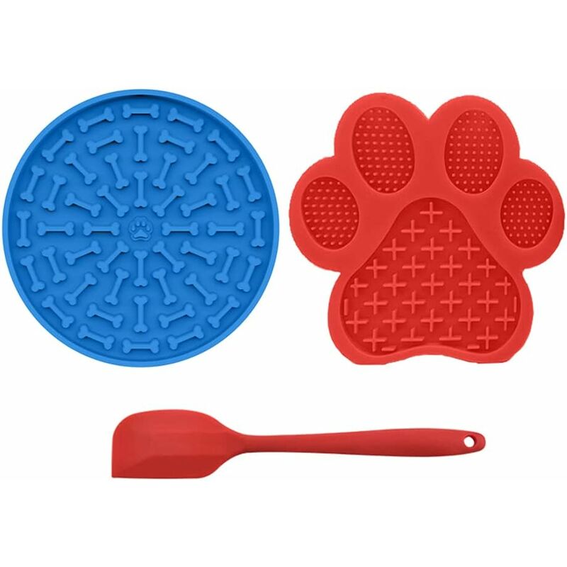 Tappetino per leccare il cane 2 pezzi Tappetino per leccare il cane  Tappetino per leccare il cane Tappetino per leccare in silicone Tappetino  per leccare il cane con 1 spatola in silicone