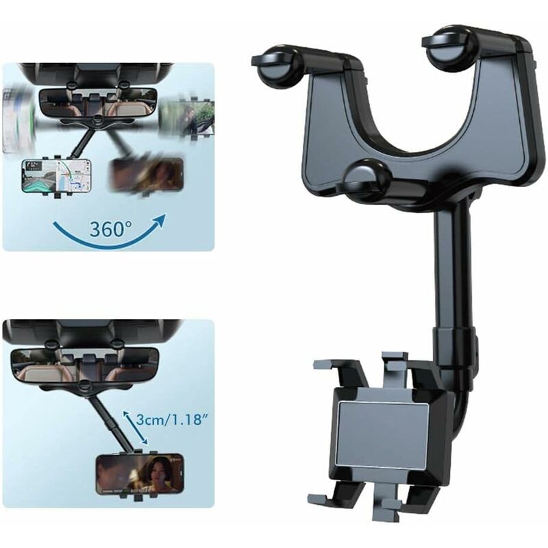 360° Gradi Rotante Auto Specchietto Retrovisore Supporto Porta Cellulare  Stand