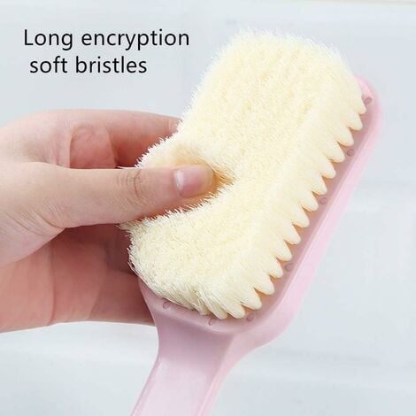 Spazzola da bagno per capelli morbidi con manico lungo, puoi lavare la  parte posteriore della spazzola