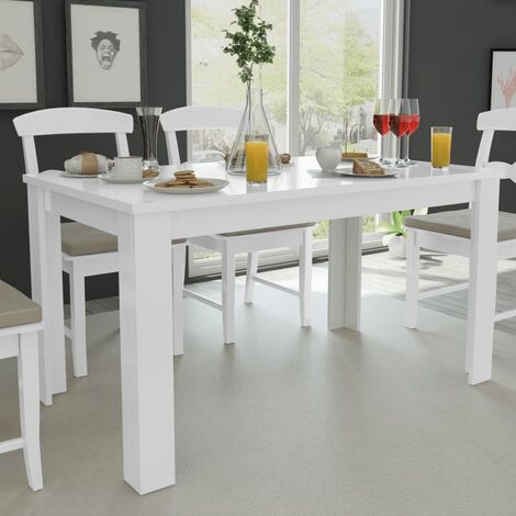 LONGZIMING - tavolo da pranzo 140x80x75 cm Bianco