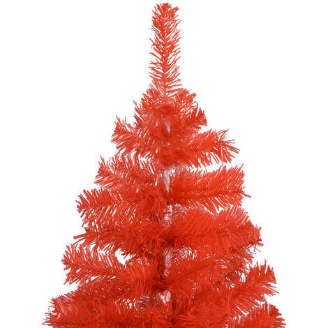 Albero di Natale Artificiale con LED e Supporto Rosso 240cm PVC