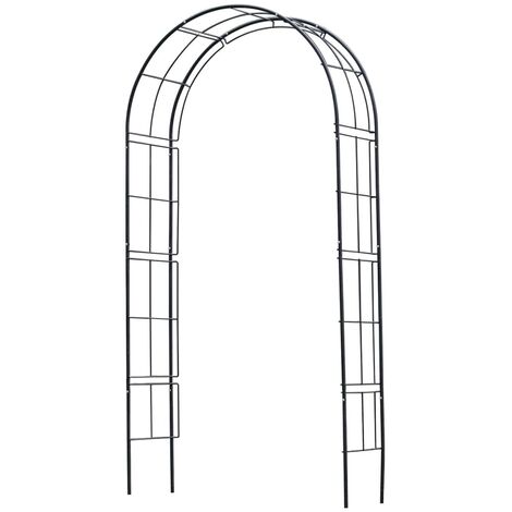 vidaXL Arco da Giardino Nero Ø180x255 cm Acciaio