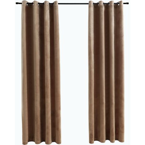 VidaXL Tende con anelli in metallo 2 pz in cotone 140x225 cm beige