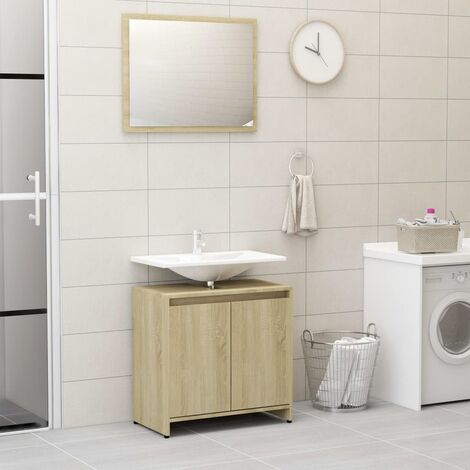 Set Mobili da Bagno Rovere Sonoma in Truciolato
