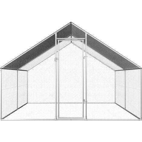 Gabbia per Polli da Esterno 2x2x2 m in Acciaio Zincato