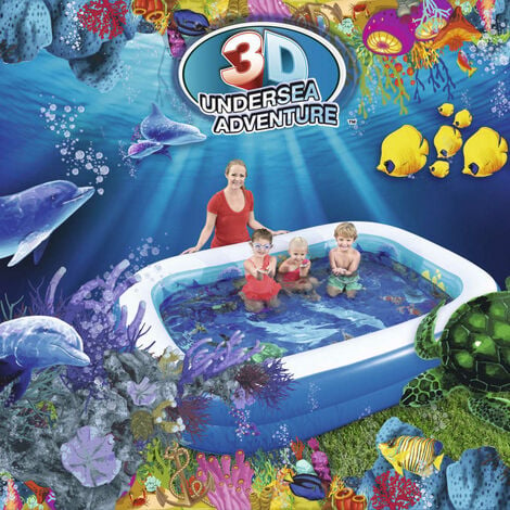 Bestway 51045 - Piscina gonfiabile Sea Life, 150 x 53 cm, multicolore