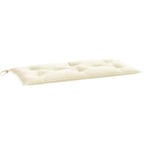 Cuscino per Panca da Giardino Bianco Crema 100x50x7 cm Tessuto