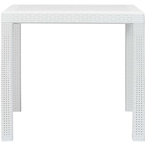 Tavolo Da Giardino Marrone 79x79x72 Cm In Plastica Stile Rattan