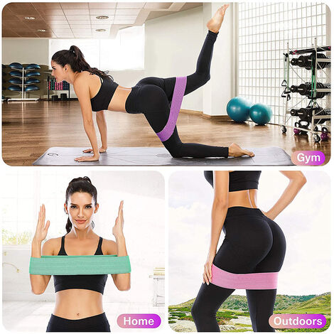 Fasce di resistenza per gambe e glutei, fascia per esercizi, antiscivolo e  arrotolabili Fasce elastiche per allenamento per donna Squat Glute Hip  training S-verde, rosa, viola