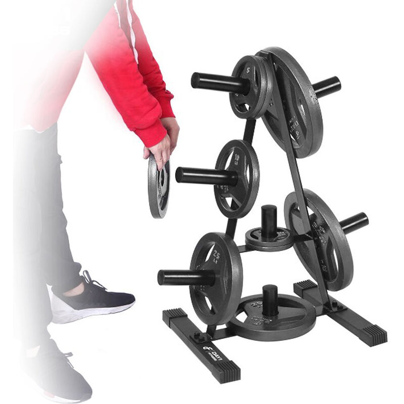 Soporte para discos de pesas árbol de peso con 7 soportes, soporte de  mancuernas, aparato de gimnasia Negro