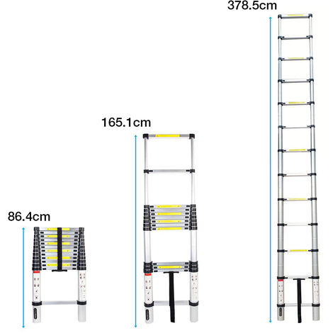 Escalera de extensión plegable escalera plegable escalera plegable  ingeniería doméstica multifuncional aleación de aluminio escalera  telescópica
